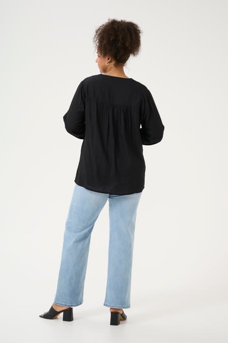 Blouse with long sleeve Regular fit Black Deep - Image 3