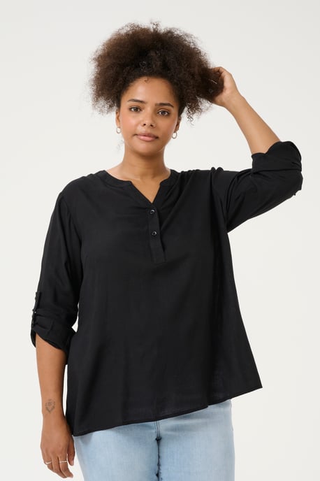 Blouse with long sleeve Regular fit Black Deep - Image 5