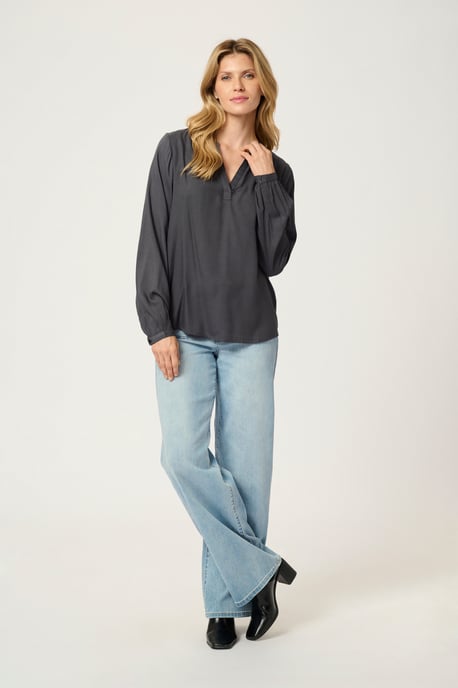 Blouse with long sleeve Regular fit Black Oyster - Image 1