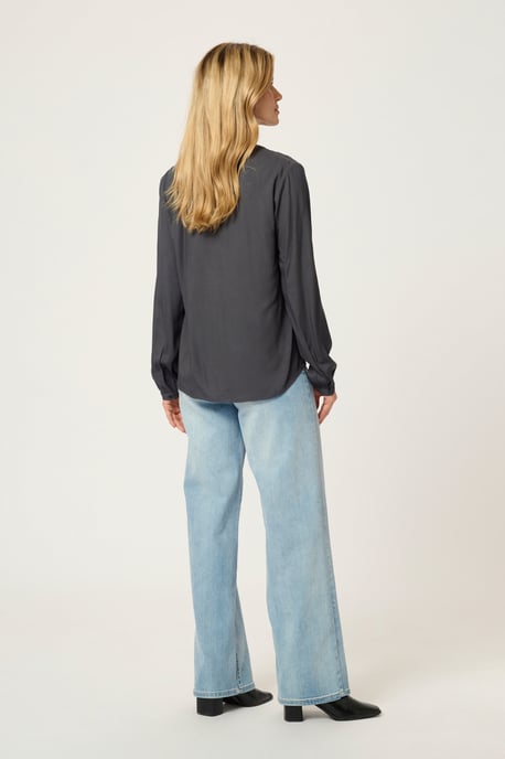 Blouse with long sleeve Regular fit Black Oyster - Image 3