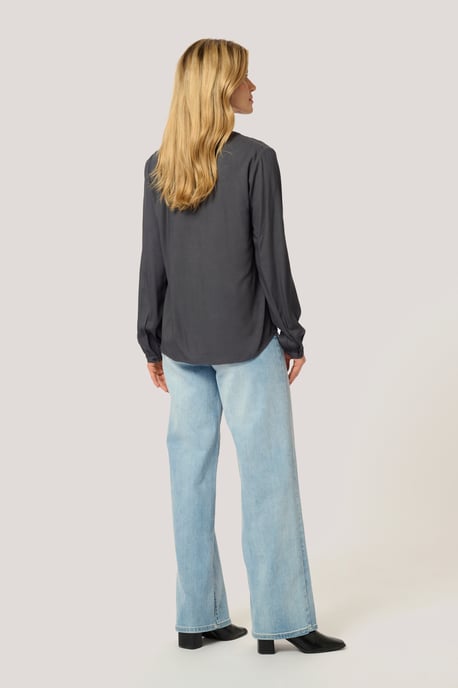 Blouse with long sleeve Regular fit Black Oyster - Image 4