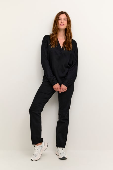 Blouse with long sleeve Regular fit Black Deep - Image 2