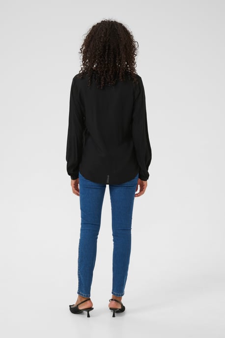 Blouse with long sleeve Regular fit Black Deep - Image 5