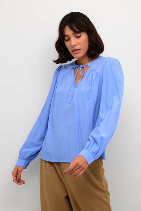 Blouse with long sleeve Regular fit Vista Blue - Image 2