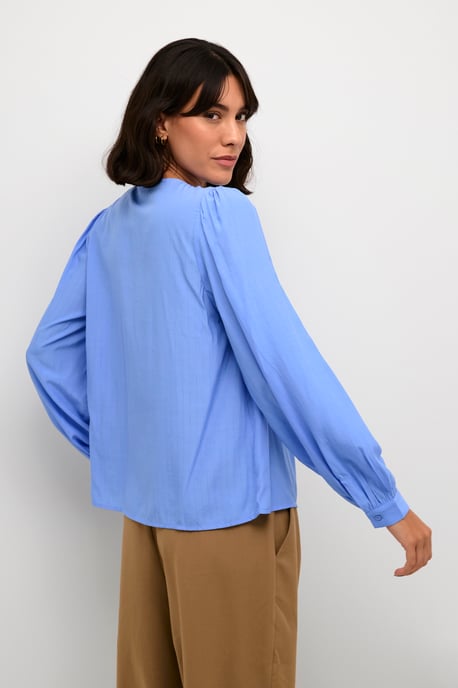 Blouse with long sleeve Regular fit Vista Blue - Image 3