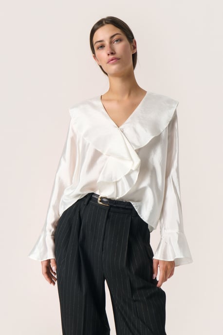 Blouse with long sleeve Loose fit Whisper White - Image 2