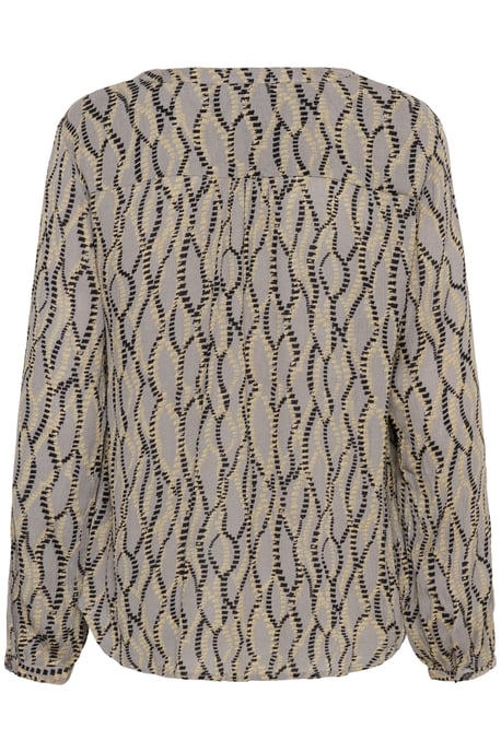 Blouse with long sleeve Regular fit Grey/Black Graphic Simili - Image 5