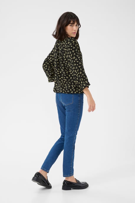 Blouse with long sleeve Loose fit Black/Green Lettuce Ditzy - Image 2