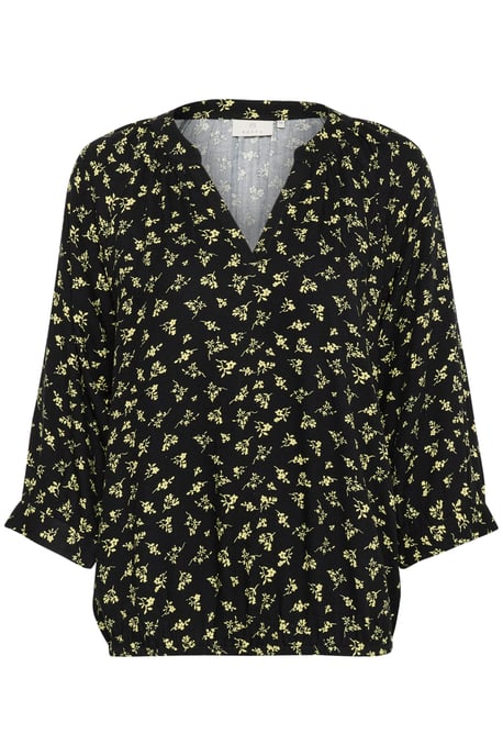 Blouse with long sleeve Loose fit Black/Green Lettuce Ditzy - Image 5