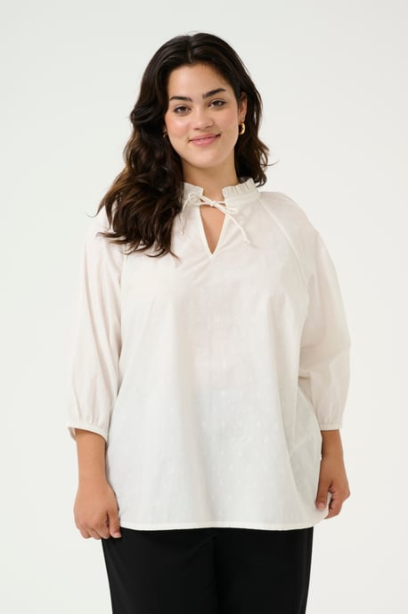 Blouse with long sleeve Regular fit Chalk Flower Embroidery - Image 3