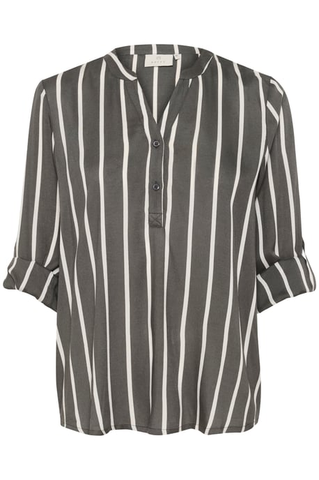 Blouse met lange mouwen Regular fit Black Oyster/Chalk Stripe black white - Image 4