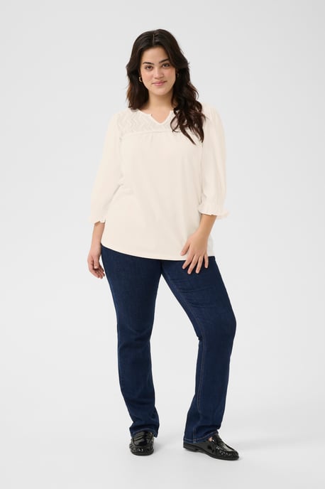 Blouse with long sleeve Regular fit Chalk - Image 1