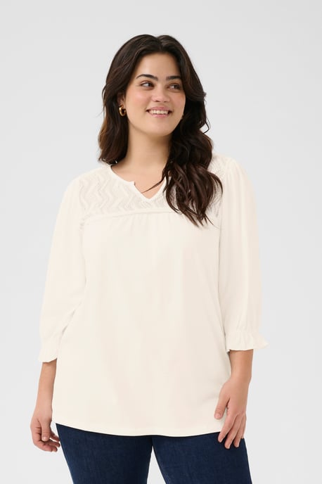 Blouse with long sleeve Regular fit Chalk - Image 3