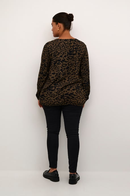 Blouse with long sleeve Regular fit Major Brown_Black Leopard - Image 2
