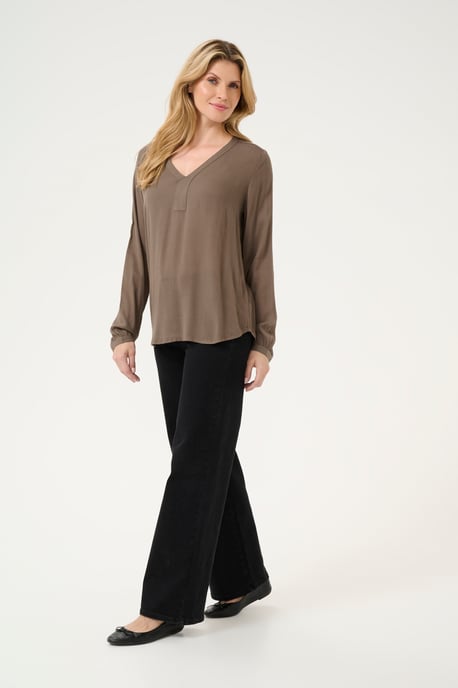 Blouse with long sleeve Regular fit Major Brown - Image 1