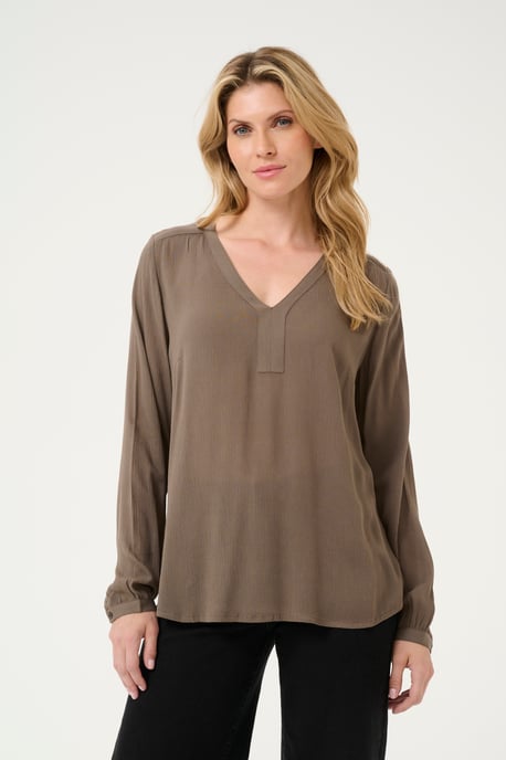 Blouse with long sleeve Regular fit Major Brown - Image 2