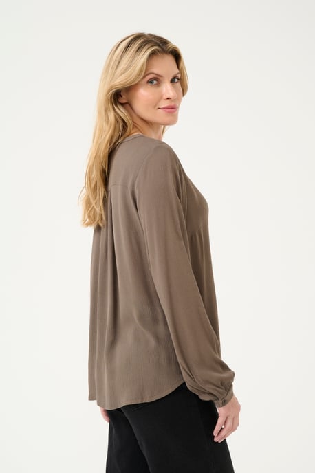 Blouse with long sleeve Regular fit Major Brown - Image 3