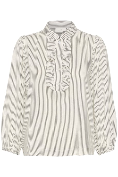 Blouse met lange mouwen Regular fit Turtledove/Black Stripe white black - Image 4