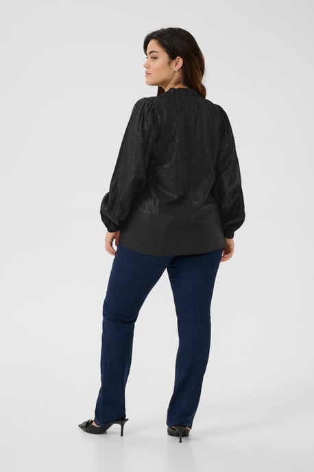 Blouse with long sleeve Regular fit Black Deep - Image 2