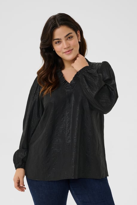 Blouse with long sleeve Regular fit Black Deep - Image 3