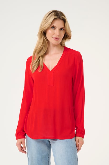 Blouse with long sleeve Regular fit Fiery Red - Image 4