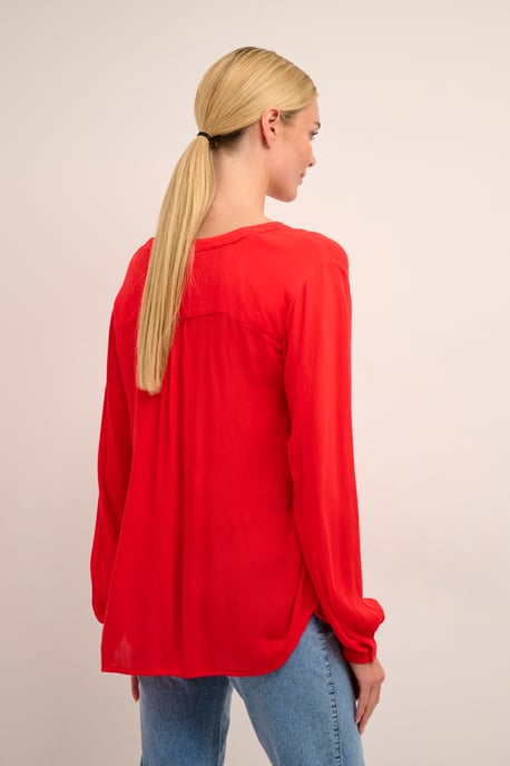 Blouse with long sleeve Regular fit Fiery Red - Image 5
