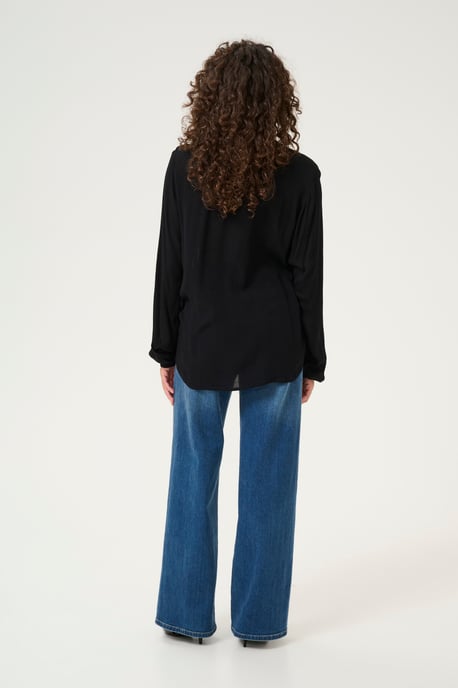 Blouse with long sleeve Regular fit Black Deep - Image 2