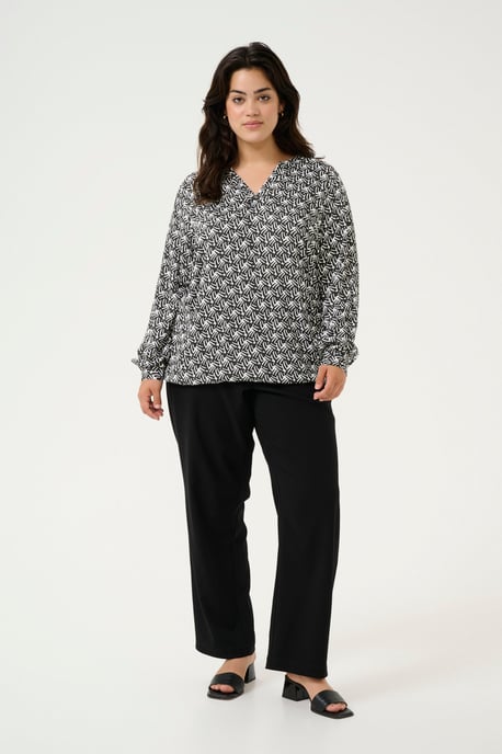 Blouse with long sleeve Regular fit Black/Moonstruck Retro Print - Image 1