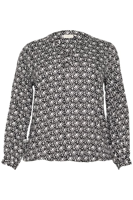 Blouse with long sleeve Regular fit Black/Moonstruck Retro Print - Image 4