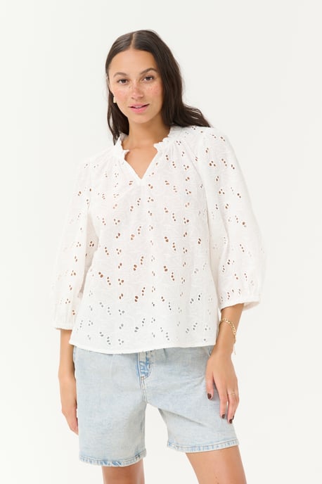 Blouse met lange mouwen Regular fit Chalk white - Image 3