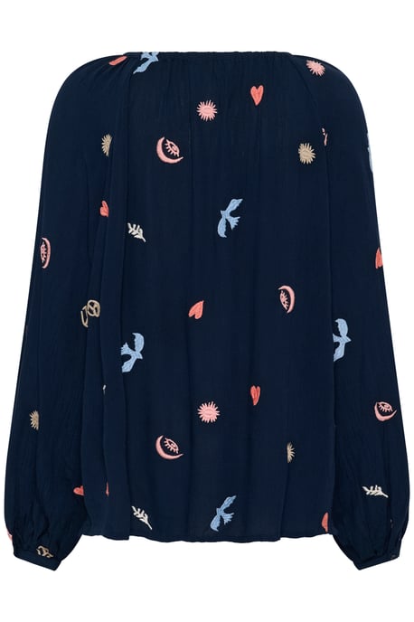 Blouse met lange mouwen Loose fit Dress blue with mulitcolor emb blue - Image 5
