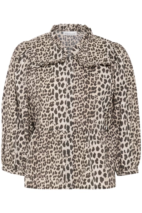Blouse with long sleeve Feminine Silhouette Ulrike print - Simply taupe - Image 4