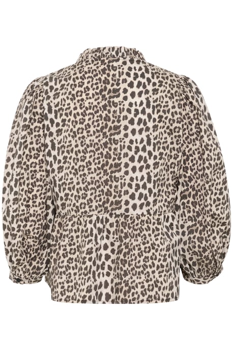 Blouse with long sleeve Feminine Silhouette Ulrike print - Simply taupe - Image 5