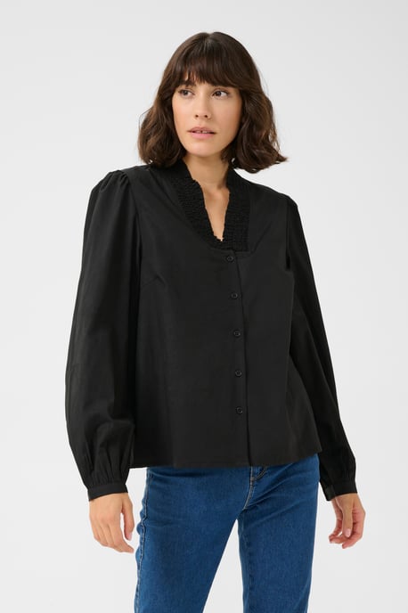 Blouse met lange mouwen Regular fit Black - Image 5