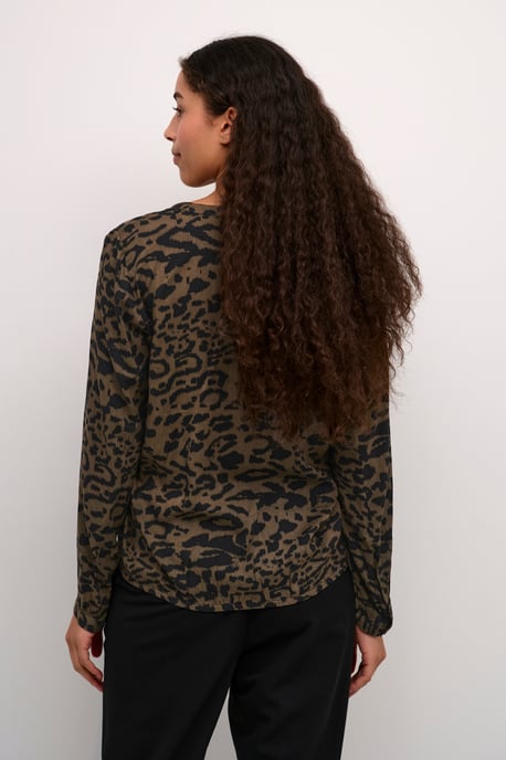 Blouse met lange mouwen Regular fit Major Brown/Black Leopard - Image 3