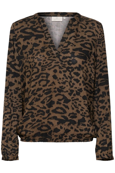 Blouse met lange mouwen Regular fit Major Brown/Black Leopard - Image 4