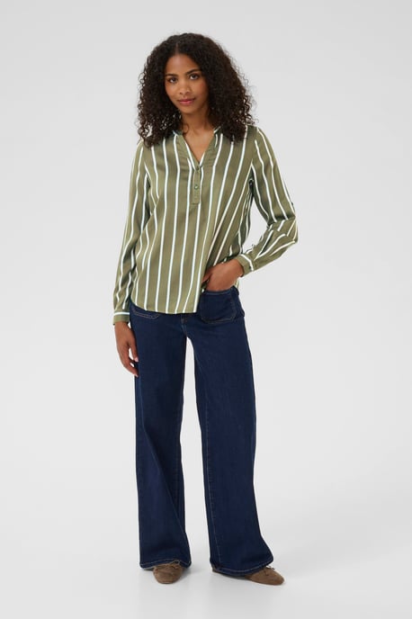 Blouse met lange mouwen Regular fit Grape Leaf/Chalk white green - Image 3