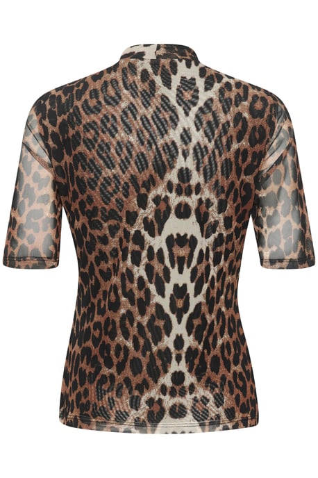 Blouse with long sleeve Feminine Silhouette Leopard Pattern - Image 5