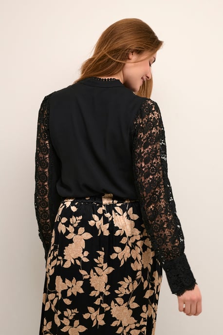 Blouse with long sleeve Relaxed fit Black - Image 5