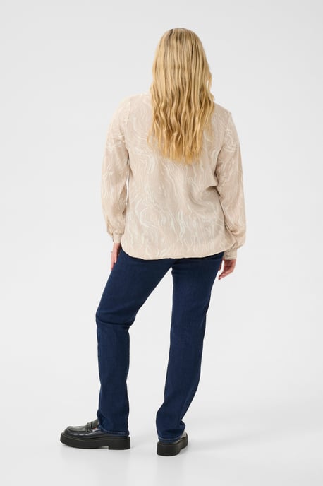 Blouse with long sleeve Regular fit Feather Gray,Chalk Print - Image 2