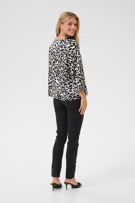 Blouse with long sleeve Loose fit Grey Leopard - Image 2