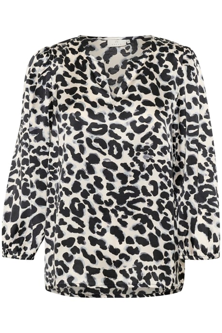 Blouse with long sleeve Loose fit Grey Leopard - Image 4