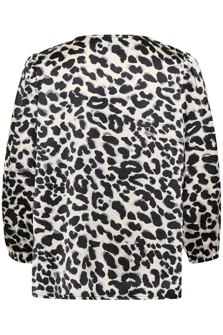 Blouse with long sleeve Loose fit Grey Leopard - Image 5