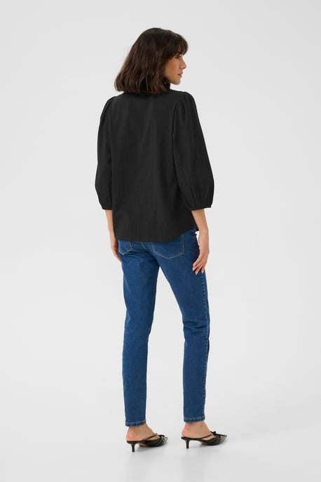 Blouse with long sleeve Regular fit Black Deep - Image 2