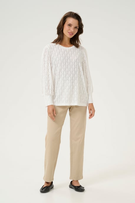 Blouse with long sleeve Regular fit Chalk - Image 1