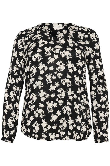 Blouse with long sleeve Regular fit Black/Turtledove Flower Print - Image 4