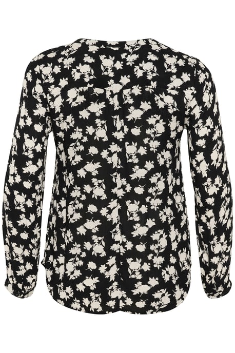Blouse with long sleeve Regular fit Black/Turtledove Flower Print - Image 5