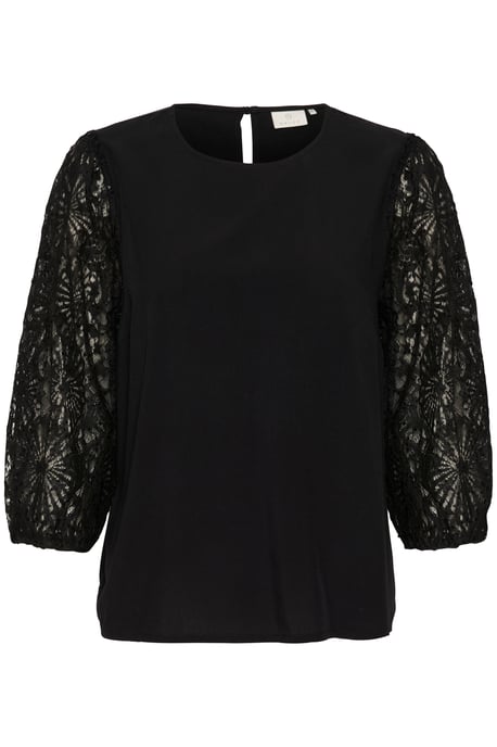 Blouse with long sleeve Regular fit Black Deep - Image 4