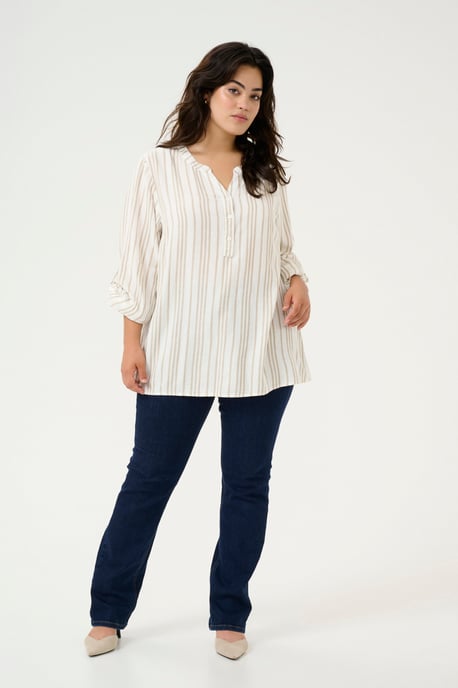Blouse with long sleeve Regular fit Chalk / Chinchilla Stripe - Image 1