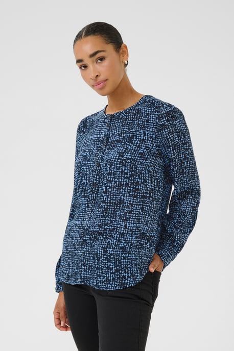 Blouse with long sleeve Regular fit Midnight/Blue Graphic Dot - Image 3